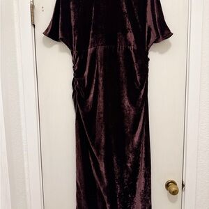 Zara Velvet Maxi Dress in Deep Brown